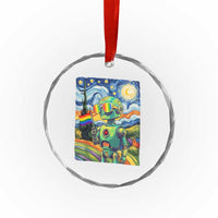 Funny Rainbow Starry Night Robot Pride Crystal Glass Ornament LGBTQ Geeky Gift