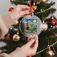 Funny Rainbow Starry Night Robot Pride Crystal Glass Ornament LGBTQ Geeky Gift