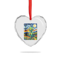 Funny Rainbow Starry Night Robot Pride Heart Crystal Glass Ornament LGBTQ Geeky Gift