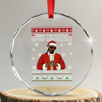 Funny Rapper Christmas Crystal Glass Ornament Gangsta Twas the Nizzle Before Chrismizzle Ugly Xmas - Wonder Print Shop