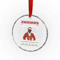Funny Rapper Christmas Crystal Glass Ornament Gangsta Twas the Nizzle Before Chrismizzle Ugly Xmas - Wonder Print Shop