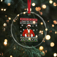 Funny Rapper Christmas Crystal Glass Ornament Gangsta Twas the Nizzle Before Chrismizzle Ugly Xmas - Wonder Print Shop