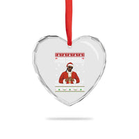 Funny Rapper Christmas Heart Crystal Glass Ornament Gangsta Twas the Nizzle Before Chrismizzle Ugly Xmas - Wonder Print Shop