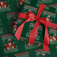 Funny Rapper Christmas Wrapping Paper Roll Gangsta Twas the Nizzle Before Chrismizzle Ugly Xmas - Wonder Print Shop
