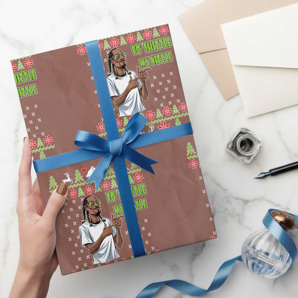 Funny Rapper Meme Xmas Wrapping Paper Roll Fo Shizzle My Nizzle