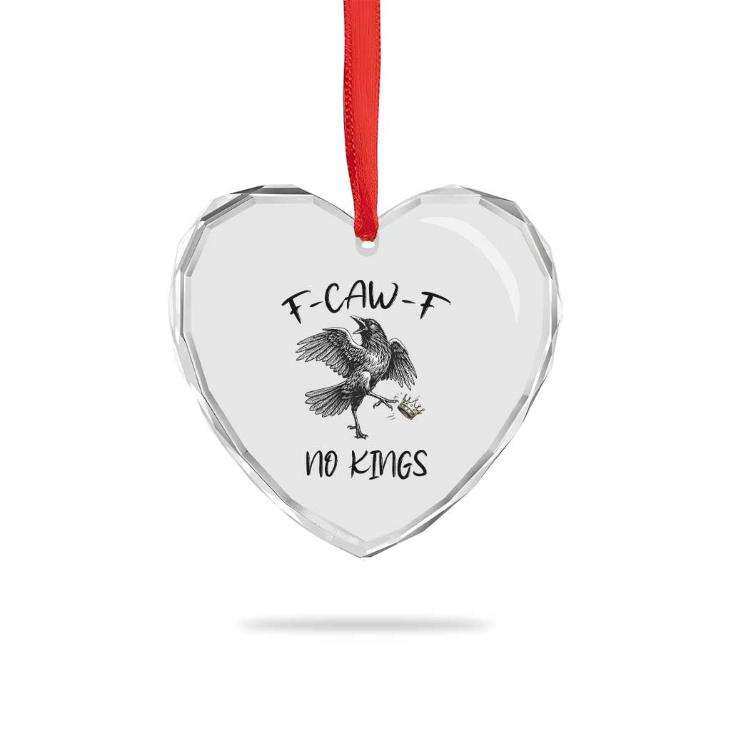 Funny Raven Kicking Crown No Kings Heart Crystal Glass Ornament F Caw F