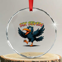 Funny Raven Six Seven Meme Trending Gift Crystal Glass Ornament - Wonder Print Shop