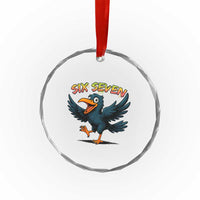 Funny Raven Six Seven Meme Trending Gift Crystal Glass Ornament - Wonder Print Shop