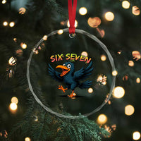 Funny Raven Six Seven Meme Trending Gift Crystal Glass Ornament - Wonder Print Shop