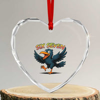 Funny Raven Six Seven Meme Trending Gift Heart Crystal Glass Ornament - Wonder Print Shop