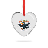 Funny Raven Six Seven Meme Trending Gift Heart Crystal Glass Ornament - Wonder Print Shop