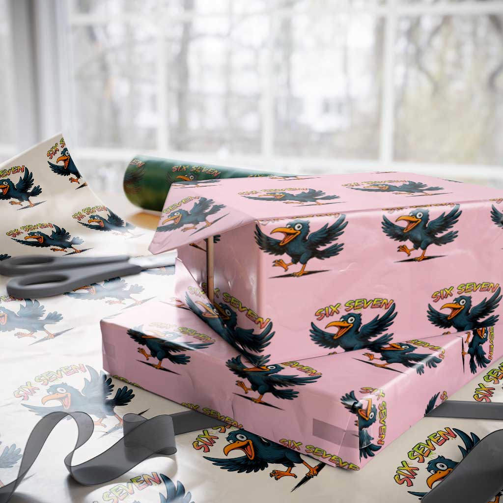Funny Raven Six Seven Meme Trending Gift Wrapping Paper Roll - Wonder Print Shop
