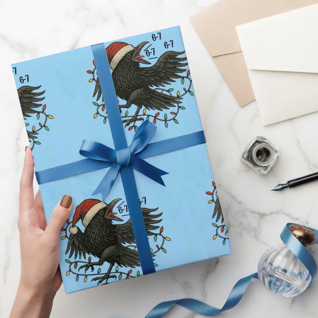 Funny Raven Six Seven Meme Wrapping Paper Roll Christmas Gift For Gen Z - Wonder Print Shop