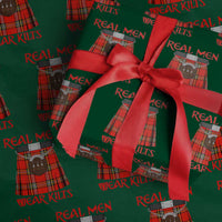 Funny Real Men Wear Kilts Wrapping Paper Roll Scottish Pride - Wonder Print Shop
