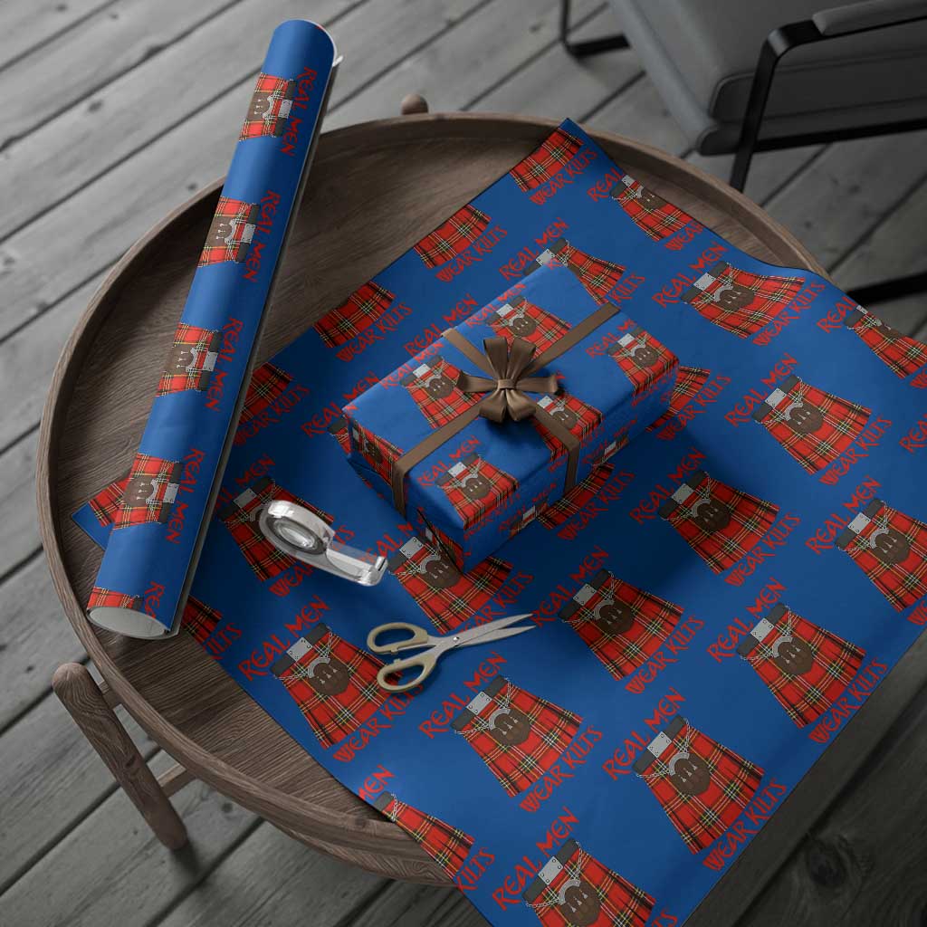 Funny Real Men Wear Kilts Wrapping Paper Roll Scottish Pride - Wonder Print Shop