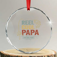Funny Reel Cool Papa Crystal Glass Ornament Fishing Dad Fisherman Father's Day