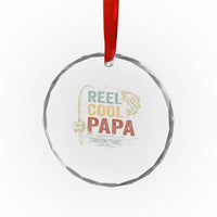 Funny Reel Cool Papa Crystal Glass Ornament Fishing Dad Fisherman Father's Day