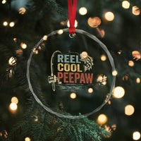 Funny Reel Cool Peepaw Crystal Glass Ornament Fishing Grandpa Fisherman Father's Day