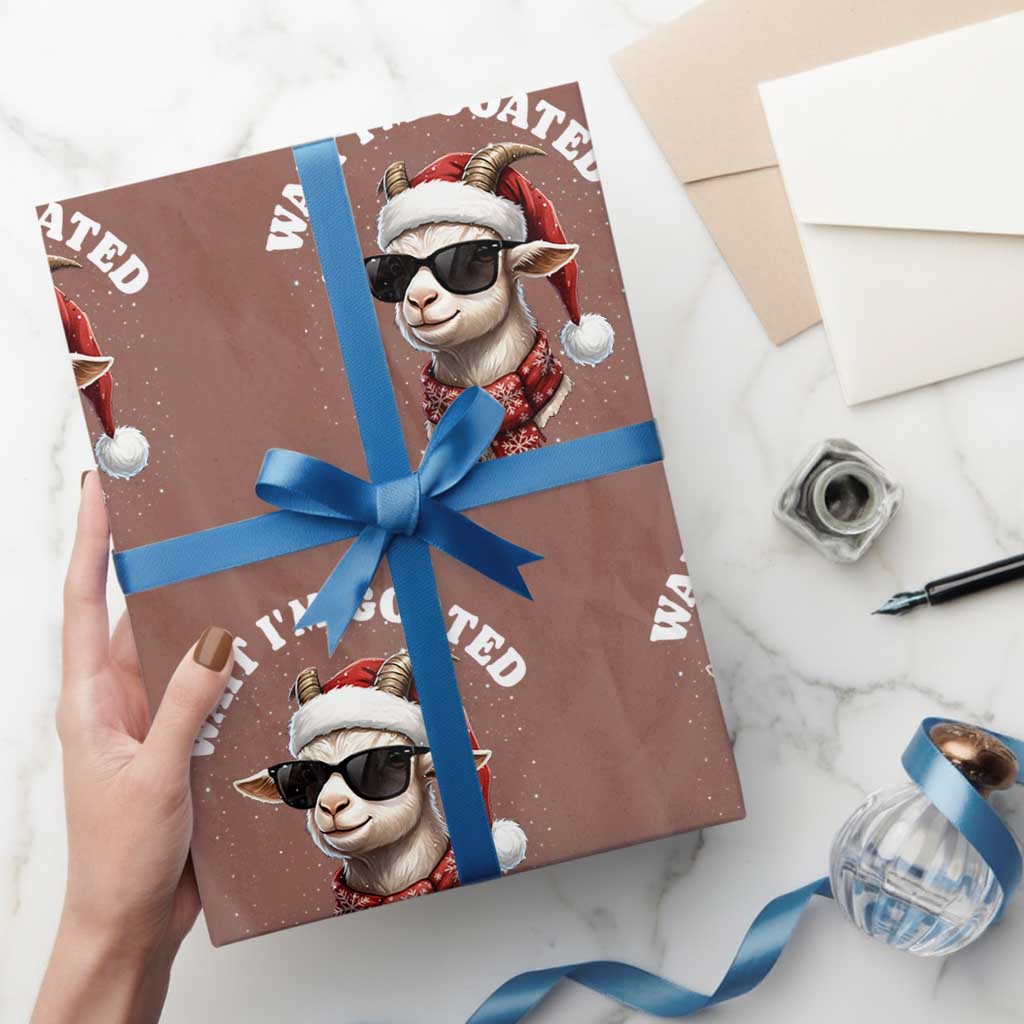 Funny Reindeer Xmas Wrapping Paper Roll Wait I Am Goated - Wonder Print Shop