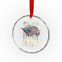Funny Rejecting Kings Since 1776 Crystal Glass Ornament Vintage American Flag - Wonder Print Shop