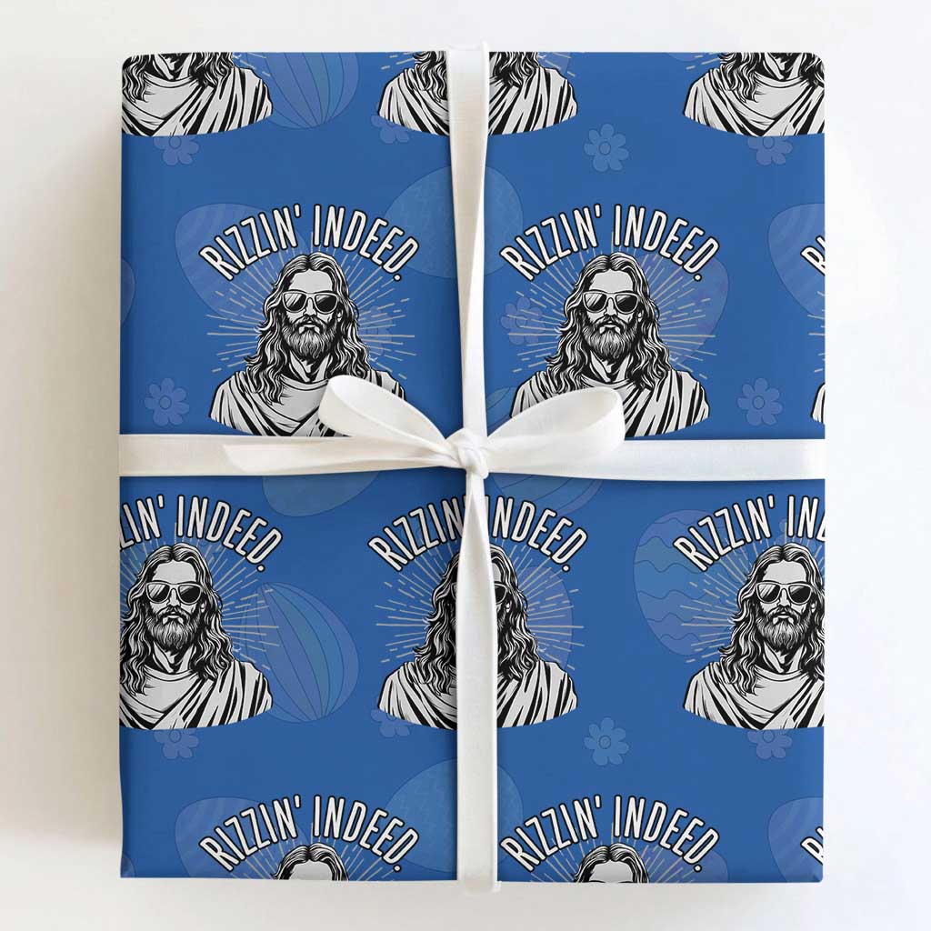 Funny Religious Christian Jesus Meme Wrapping Paper Roll Rizzin Indeed