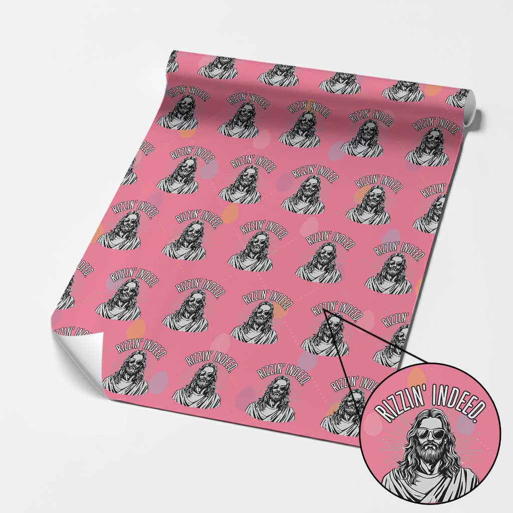 Funny Religious Christian Jesus Meme Wrapping Paper Roll Rizzin Indeed