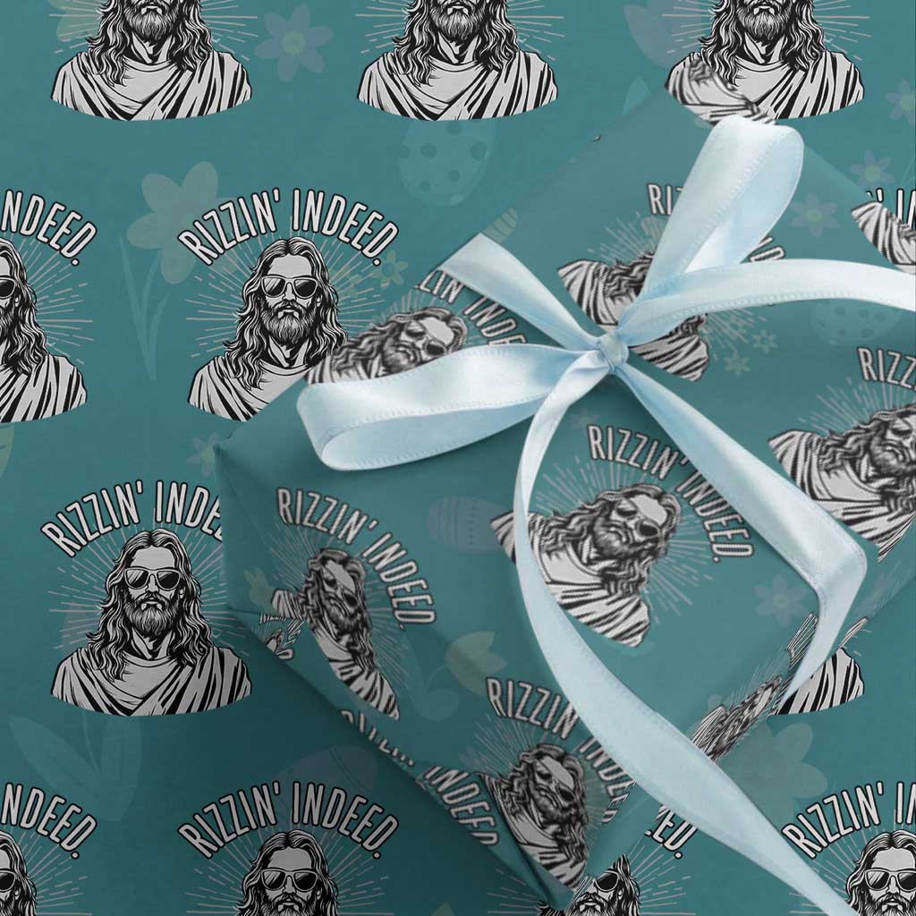 Funny Religious Christian Jesus Meme Wrapping Paper Roll Rizzin Indeed