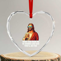 Funny Religious Jesus Heart Crystal Glass Ornament Wait Im Goated