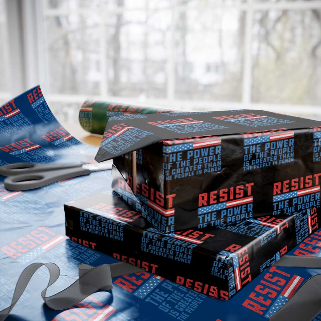 Funny Resist The Power Of The People Is Greater Than The People In Power Wrapping Paper Roll - Wonder Print Shop