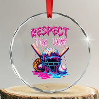 Funny Respect The Drip Baseball Mask Crystal Glass Ornament Sports Lover