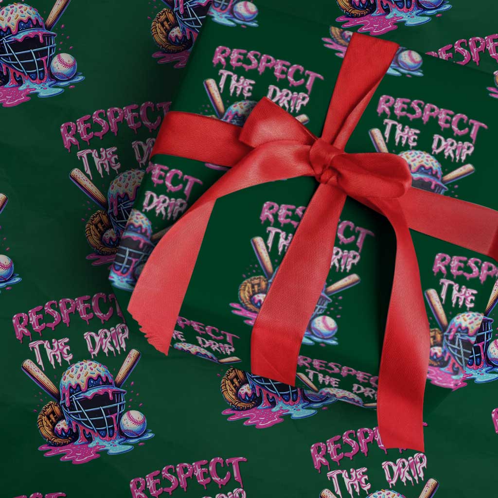 Funny Respect The Drip Baseball Mask Wrapping Paper Roll Sports Lover