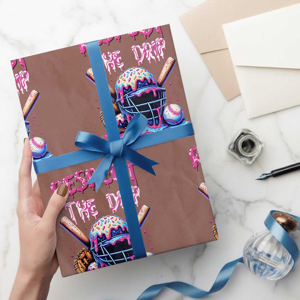 Funny Respect The Drip Baseball Mask Wrapping Paper Roll Sports Lover