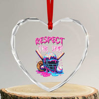 Funny Respect The Drip Baseball Mask Heart Crystal Glass Ornament Sports Lover