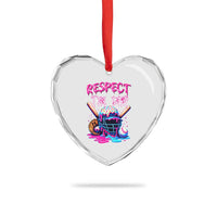 Funny Respect The Drip Baseball Mask Heart Crystal Glass Ornament Sports Lover