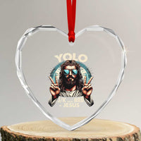 Funny Resurrection Christians Easter Day Heart Crystal Glass Ornament Yolo JK BRB Jesus - Wonder Print Shop