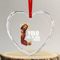 Funny Resurrection Christians Easter Day Heart Crystal Glass Ornament YOLO LOL JK BRB Jesus - Wonder Print Shop
