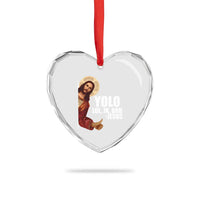 Funny Resurrection Christians Easter Day Heart Crystal Glass Ornament YOLO LOL JK BRB Jesus - Wonder Print Shop
