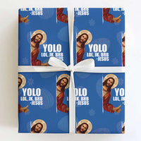 Funny Resurrection Christians Easter Day Wrapping Paper Roll YOLO LOL JK BRB Jesus
