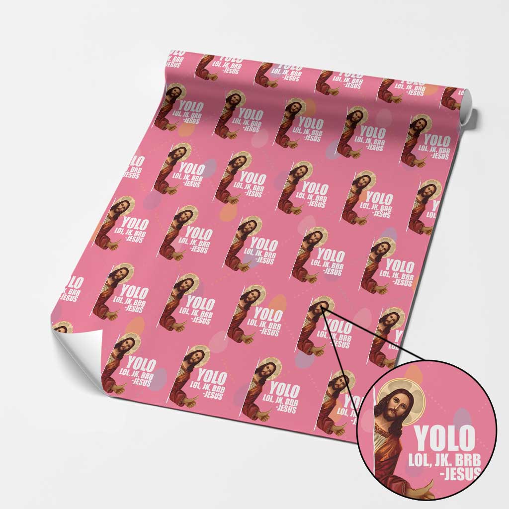 Funny Resurrection Christians Easter Day Wrapping Paper Roll YOLO LOL JK BRB Jesus