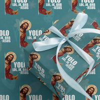 Funny Resurrection Christians Easter Day Wrapping Paper Roll YOLO LOL JK BRB Jesus