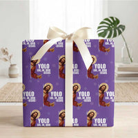 Funny Resurrection Christians Easter Day Wrapping Paper Roll YOLO LOL JK BRB Jesus