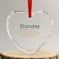 Funny Retired Heart Crystal Glass Ornament Blursday Retirement Definition Gag Gifts