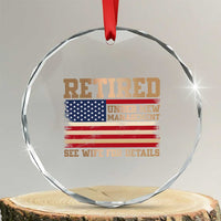 Funny Retirement Crystal Glass Ornament See Wife For Details Husband Dad Grandpa Humor US Flag