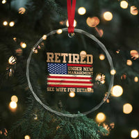 Funny Retirement Crystal Glass Ornament See Wife For Details Husband Dad Grandpa Humor US Flag