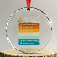 Funny Retirement Gift Crystal Glass Ornament New Benefits Package Retro Retired 2026