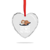 Funny Retirement Gifts Heart Crystal Glass Ornament Do Not Disturb Im Retired Sloth