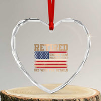 Funny Retirement Heart Crystal Glass Ornament See Wife For Details Husband Dad Grandpa Humor US Flag