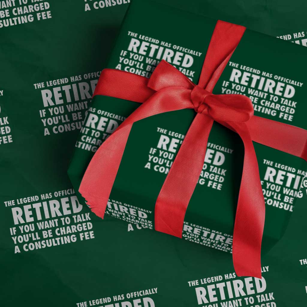 Funny Retirement Wrapping Paper Roll Funny The Legend Has Retired Grandpa Dad Humor - Wonder Print Shop