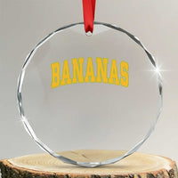 Funny Retro Bananas Crystal Glass Ornament Vintage Banana Gifts Yellow Varsity TS10