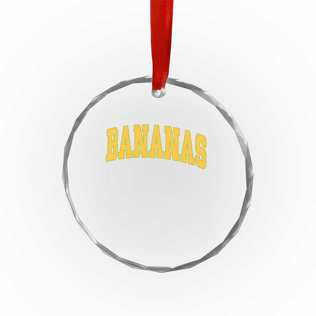 Funny Retro Bananas Crystal Glass Ornament Vintage Banana Gifts Yellow Varsity TS10
